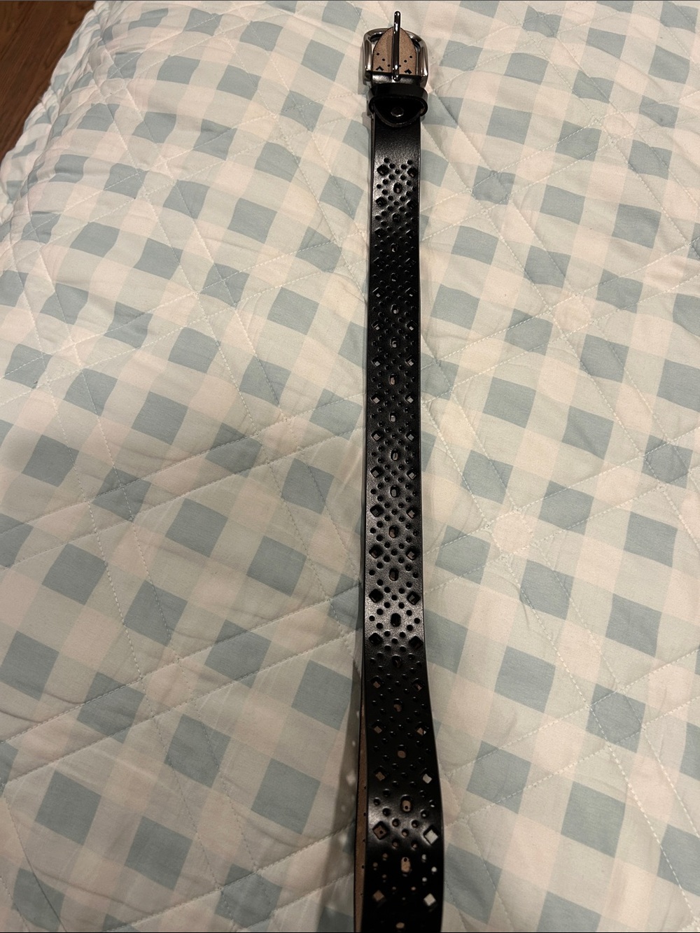 Women’s Black Perforated Leather Belt, Brand New!!